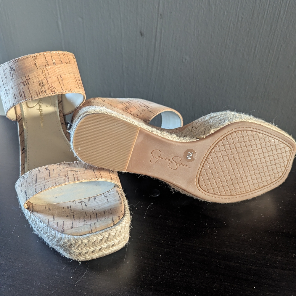 Jessica Simpson Cork Wedge Sandals - Picture 2 of 3